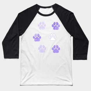 Paw Print Sticker Pack Purple Prints Baseball T-Shirt